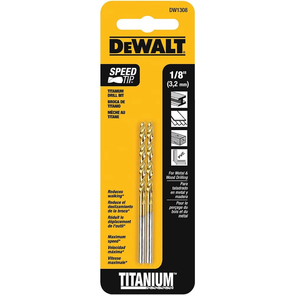Dewalt 1/8" Titanium Speed Tip Drill Bit (2 Pack)