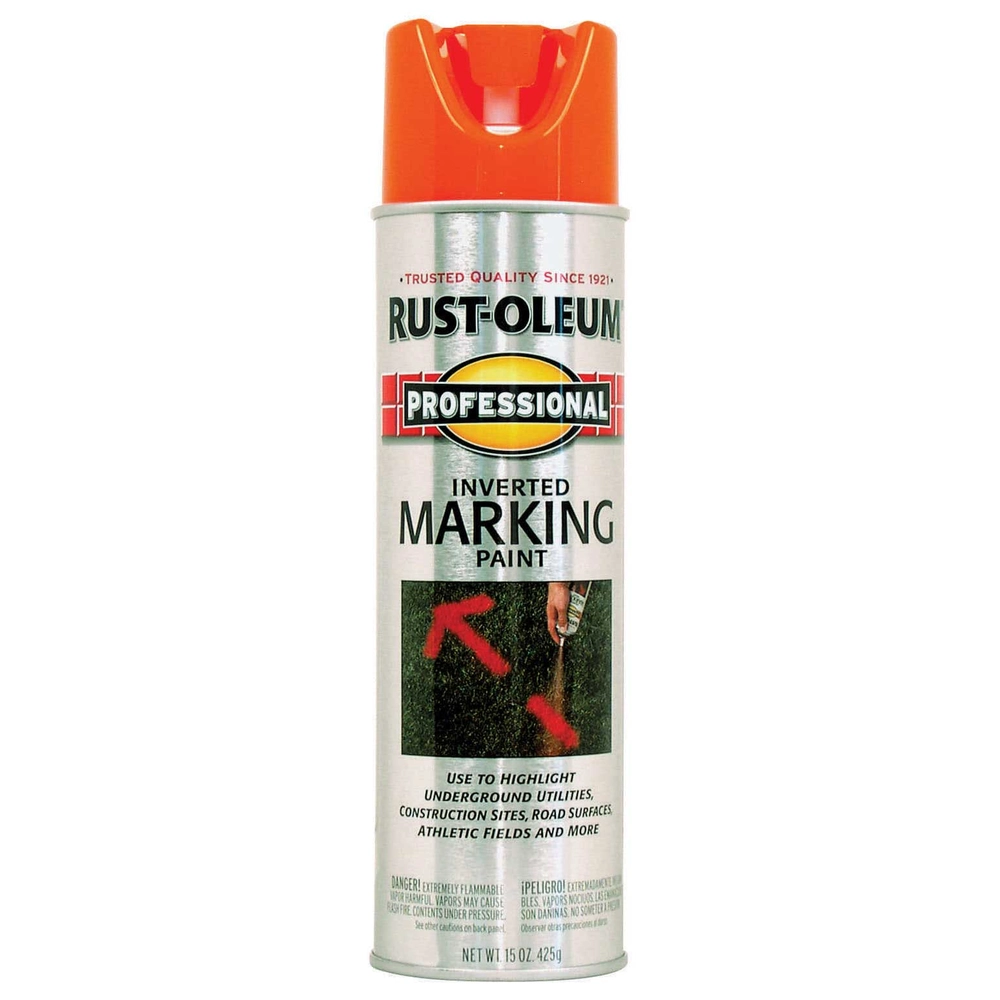 Rust-Oleum® Professional Inverted Marking Paint Spray, 15 oz. - Fluorescent Orange