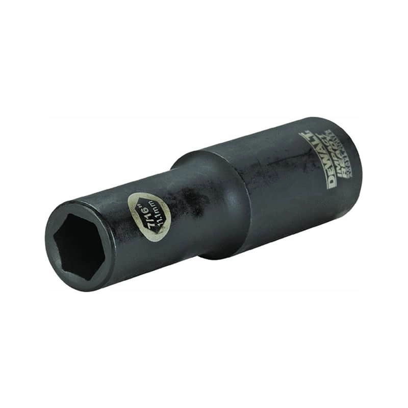 Dewalt IMPACT READY 1/2" Drive 12-Point Deep Socket, 7/16"