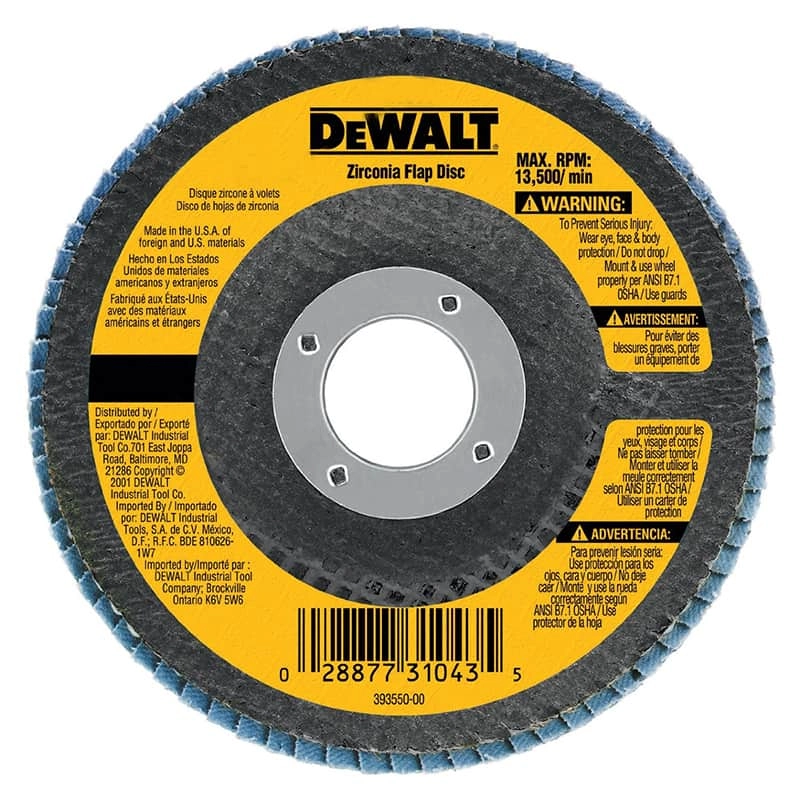 Dewalt High Performance Zirconia Type 29 Flap Disc, 7" x 7/8" -60G