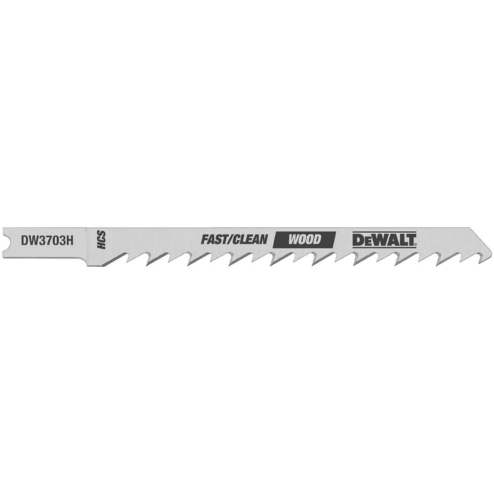 Dewalt 4" 6 TPI U-Shank Clean Cutting Wood Cutting HCS Jig Saw Blade (5 Pack)