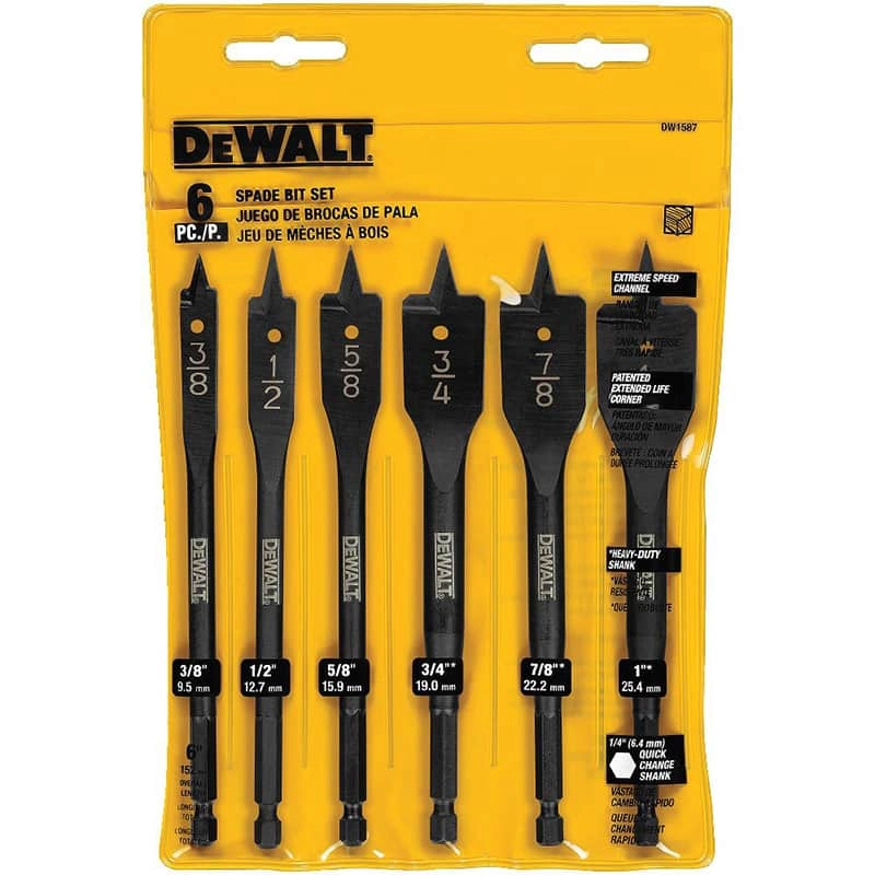 Dewalt 6-Piece Heavy Duty Spade Bit Set