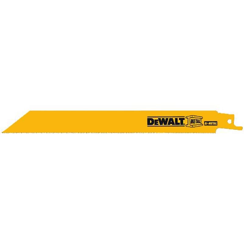Dewalt 8" 18 TPI Straight Back Bi-Metal Reciprocating Blade