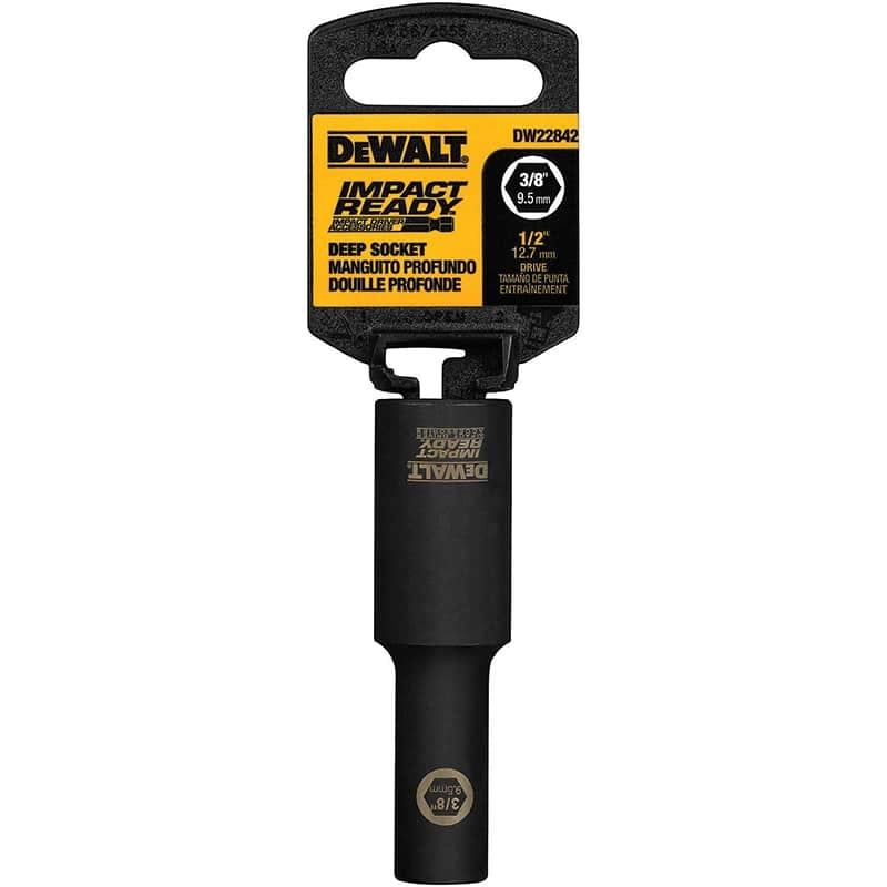 Dewalt IMPACT READY 1/2" Drive 6-Point Deep Socket, 3/8"