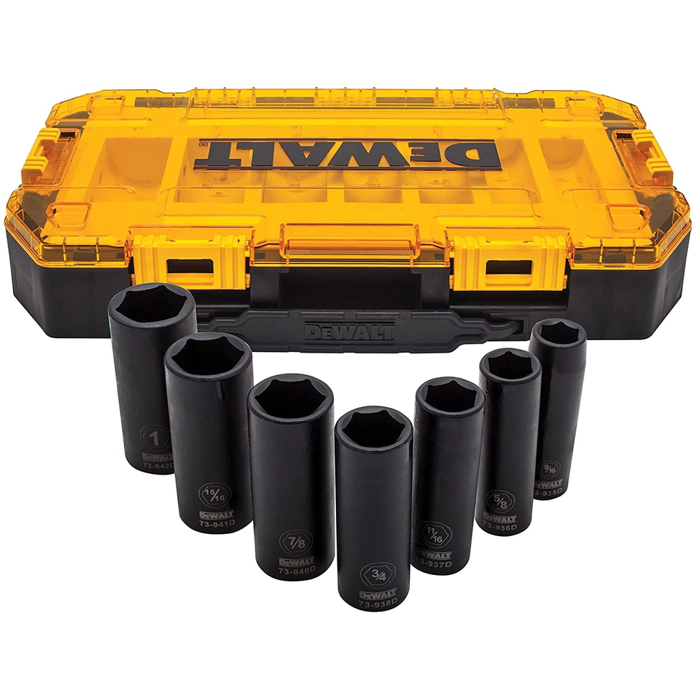 DeWALT Impact Socket Set 1/2" 7pc Toughbox