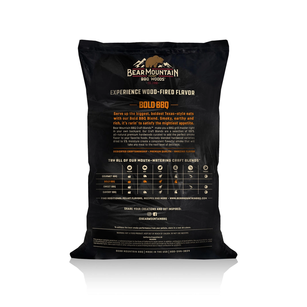 Bear Mountain BOLD BBQ Craft Blends Wood Pellets, 20 lbs.