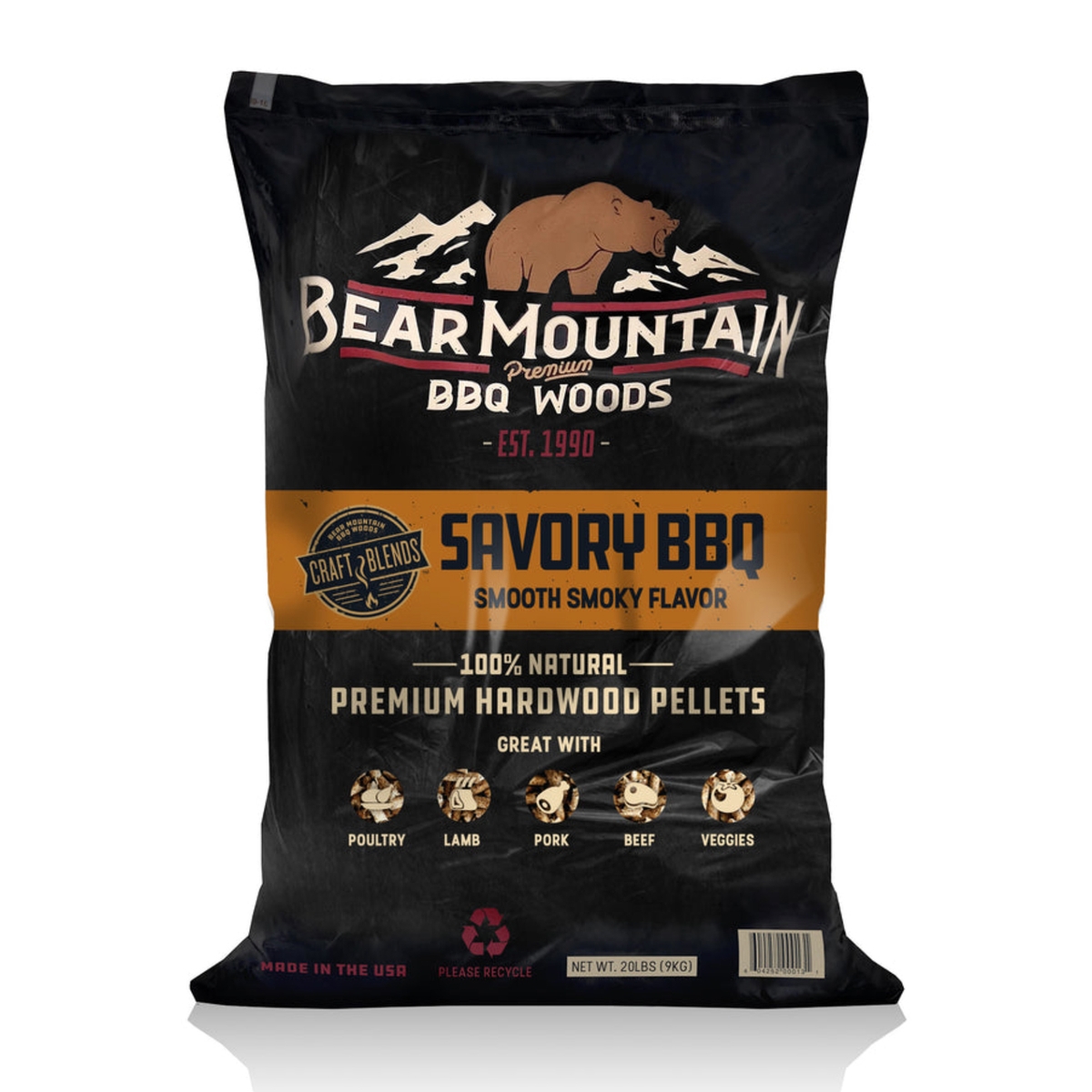 Bear Mountain SAVORY BBQ Craft Blends Wood Pellets, 20 lbs.