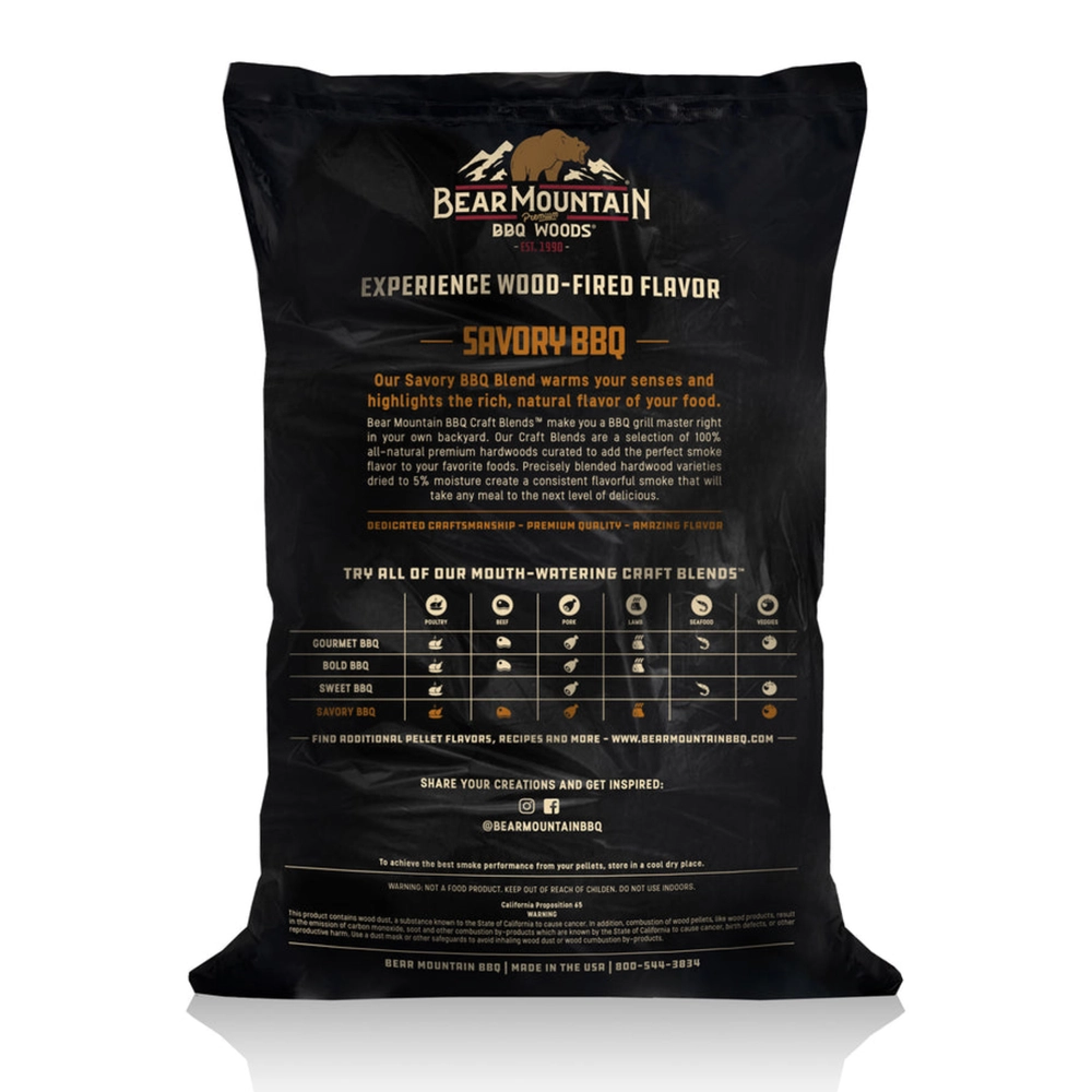 Bear Mountain SAVORY BBQ Craft Blends Wood Pellets, 20 lbs.