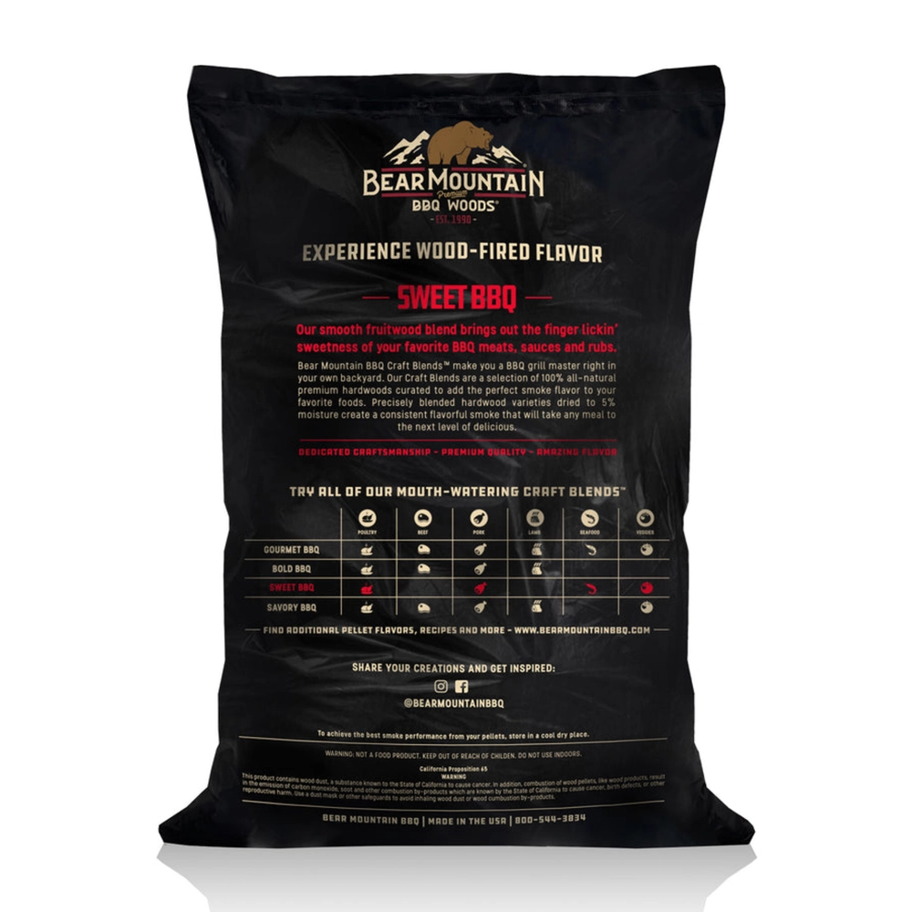 Bear Mountain SWEET BBQ Craft Blends Wood Pellets, 20 lbs.