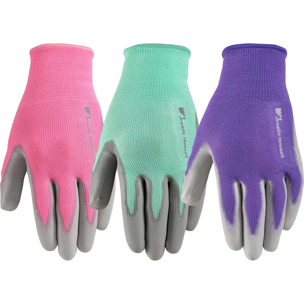 Wells Lamont® Women's 3-Pack PU Coated Palm Knit Gardening Gloves (413F) - M