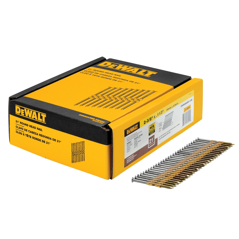 DEWALT 2-3/8 In. X 0.113 In. Ring Shank Galvanized Metal Framing Nails 2000 Per Box
