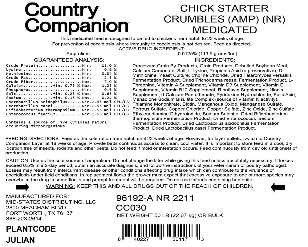 Country Companion Medicated Chick Starter, 50 lb.