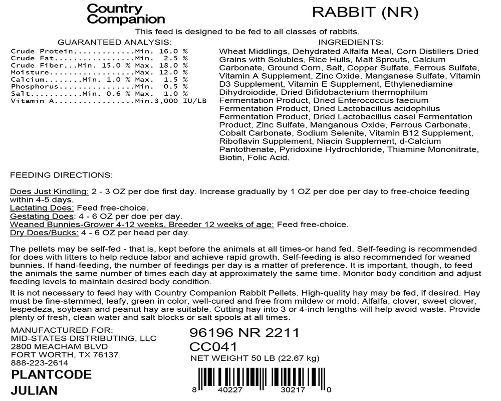 Country Companion Rabbit Feed, 50 lbs.