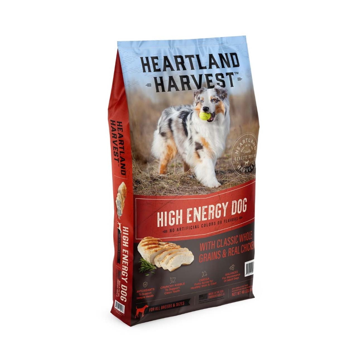 HEARTLAND HARVEST™ High Energy Dog with Classic Whole Grains & Real Chicken, 40 lbs.