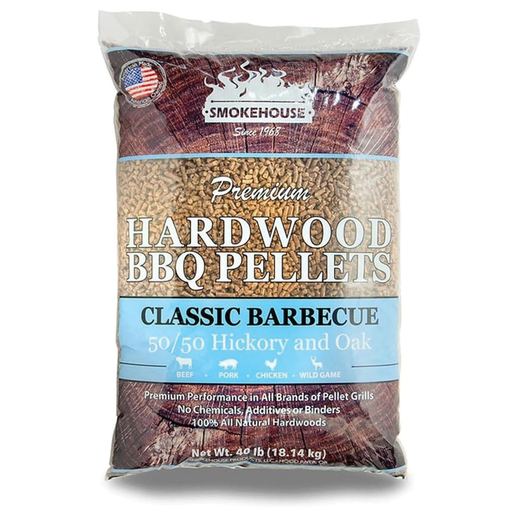 Smokehouse Classic BBQ Pellets - 50% Hickory, 50% Oak, 40 lbs.