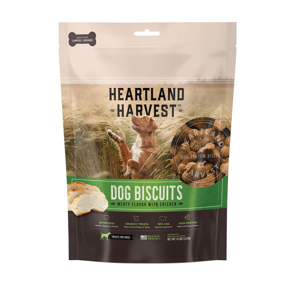 Heartland Harvest Large Dog Biscuits, Meaty Flavor with Chicken, 4 lb.
