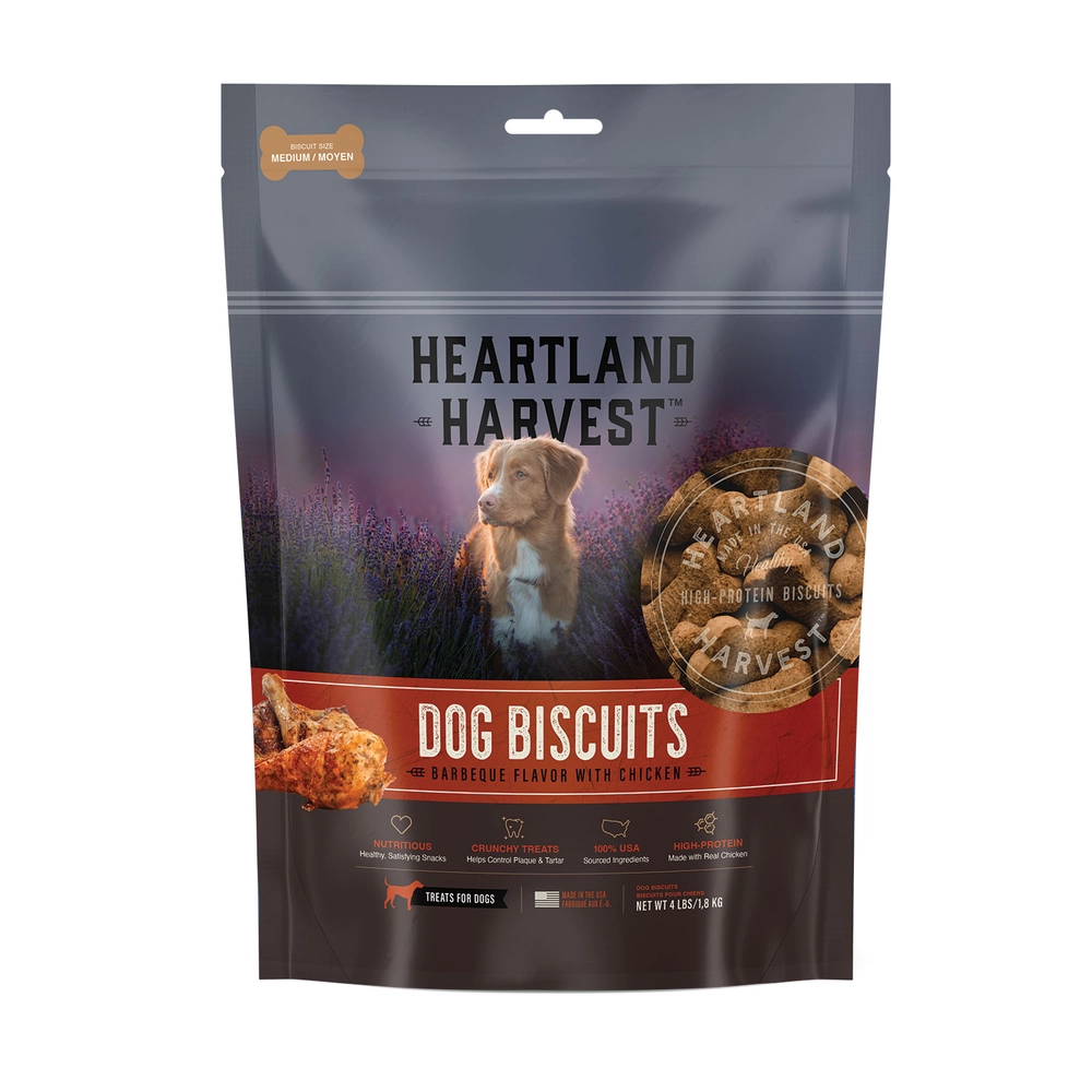 Heartland Harvest Medium Dog Biscuits, Barbeque Flavor with Chicken, 4 lb.