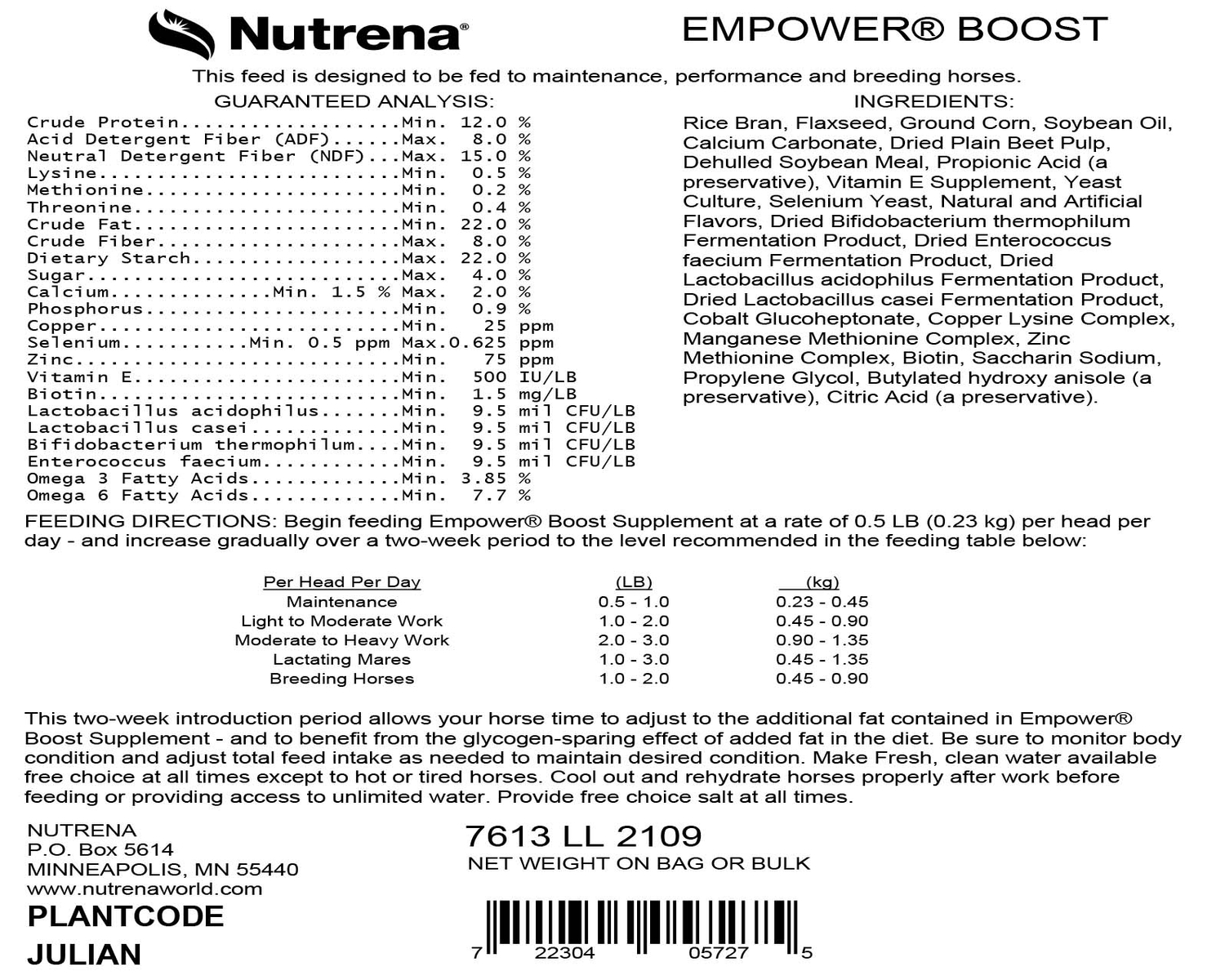 Nutrena Empower® Boost Horse Supplement, 40 lbs.