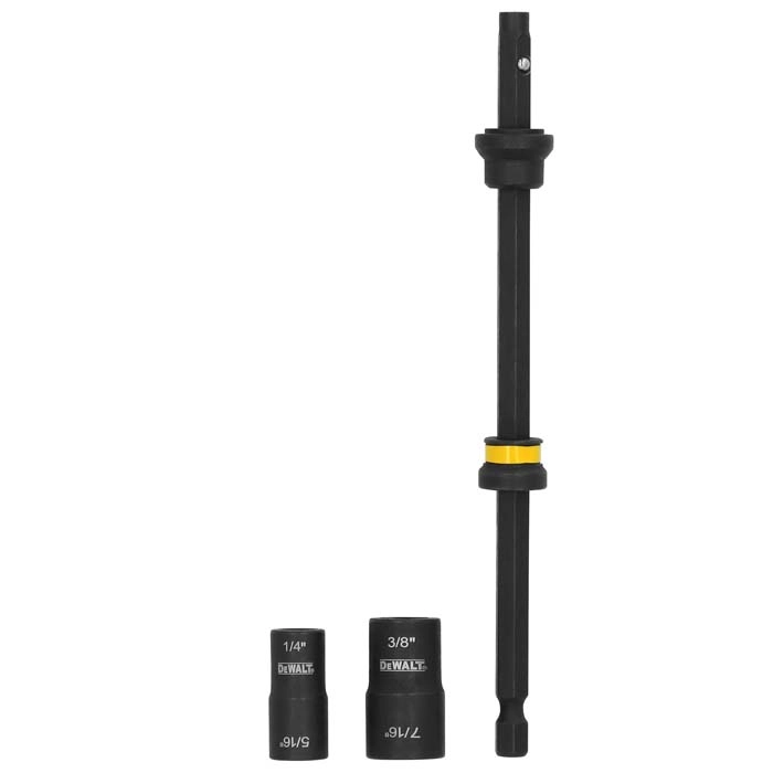 DEWALT ¼” & 5/16 Socket, 3/8 & 7/16 Socket, 6” Extension