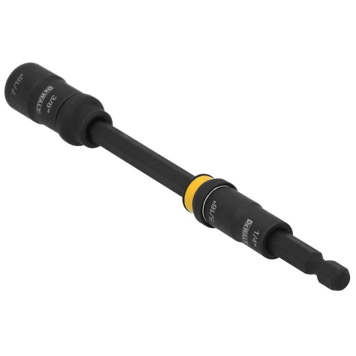 DEWALT ¼” & 5/16 Socket, 3/8 & 7/16 Socket, 6” Extension