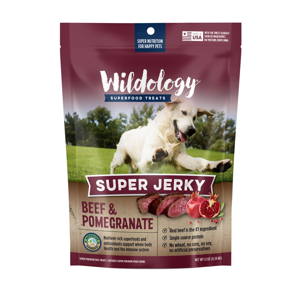 Wildology Beef and Pomegranate Super Jerky Dog Treats, 12 oz.