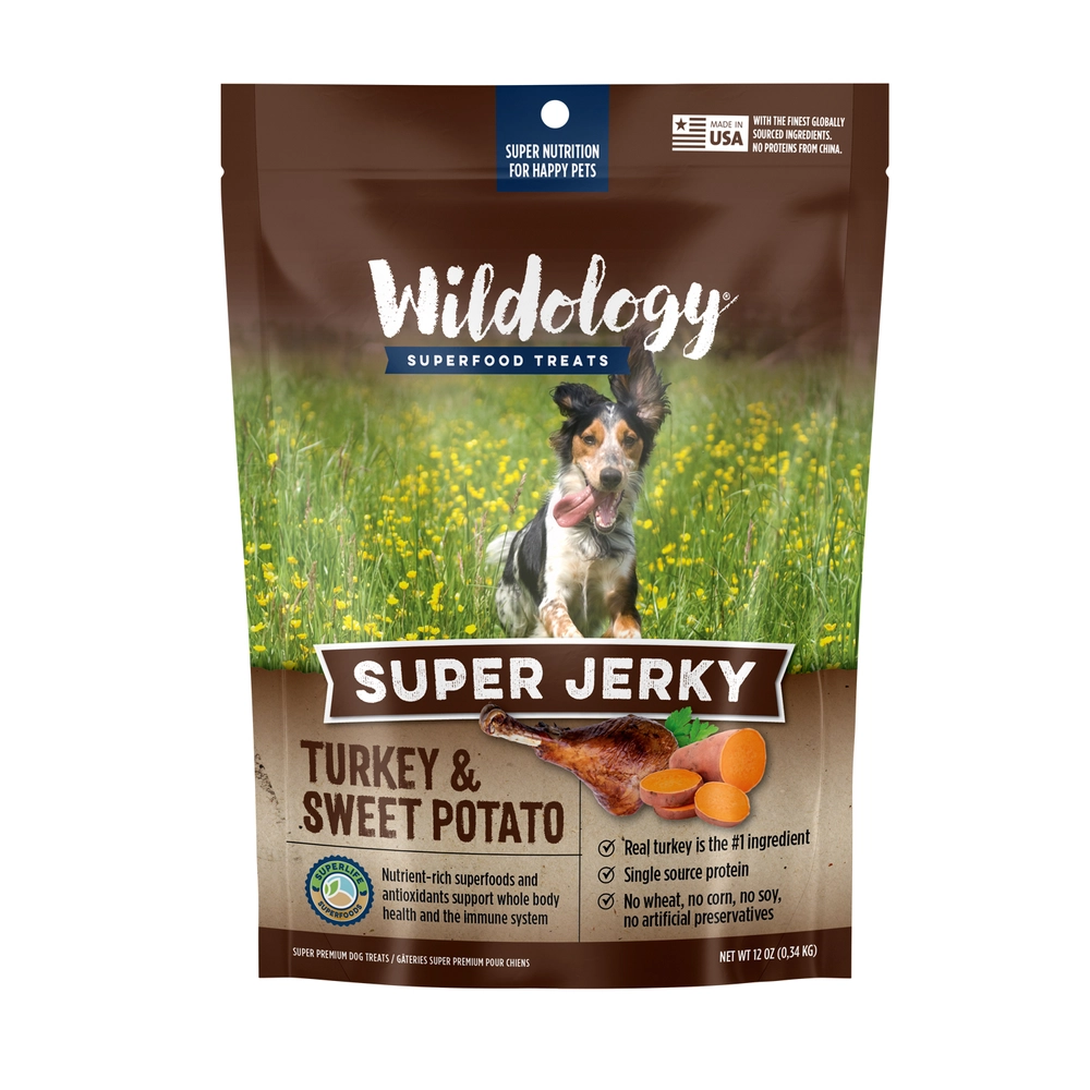 Wildology Turkey and Sweet Potato Super Jerky Dog Treats, 12 oz.