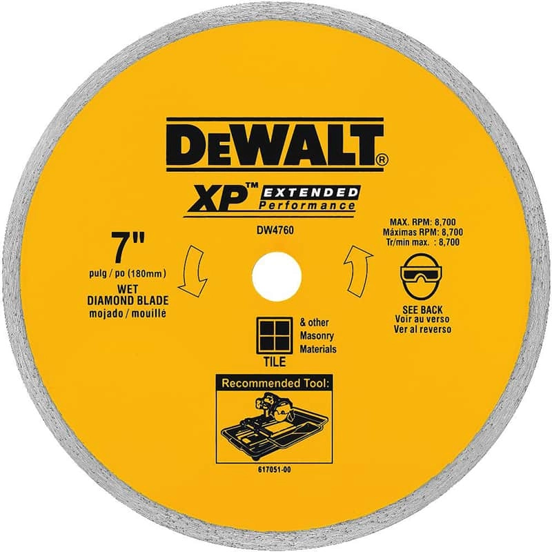 Dewalt XP Wet Ceramic Tile Blade, 7" x .060"