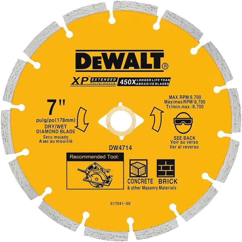 Dewalt XP Segmented Diamond Saw Blade, 7"