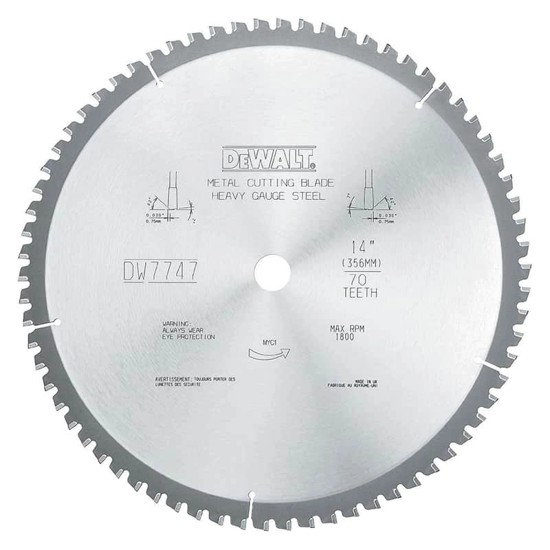 Dewalt Ferrous Metal Cutting Blade, 14" x 1" 66T - Heavy Gauge