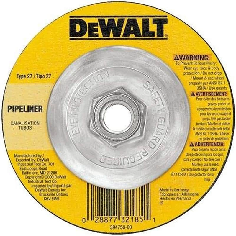 Dewalt High Performance Pipeline Grinding Wheel, 9" x 1/8" x 5/8"-11